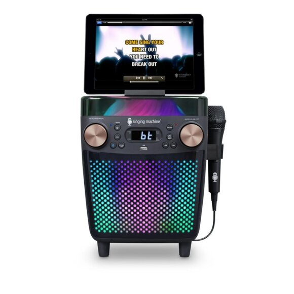 New Karaoke Singing Machine Portable Bluetooth Speaker Microphone Light Show Par - Picture 10 of 16
